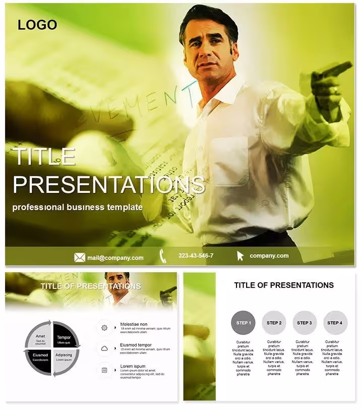 Leader Instructs Team PPT Template Pro