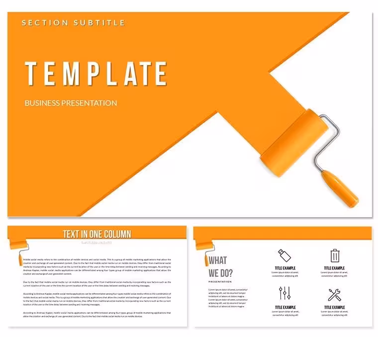 Technique to Paint Walls with Roller Keynote Template | Professional Designs