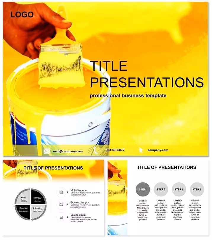 Vibrant Yellow Paint PowerPoint Template