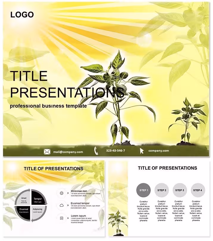 Growing Plants Botany PowerPoint Template
