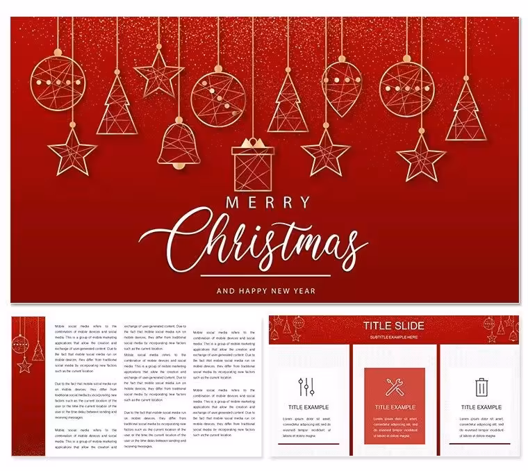 Merry Christmas and Happy New Year Wishes Keynote Template: Sparkle with Professional Flair
