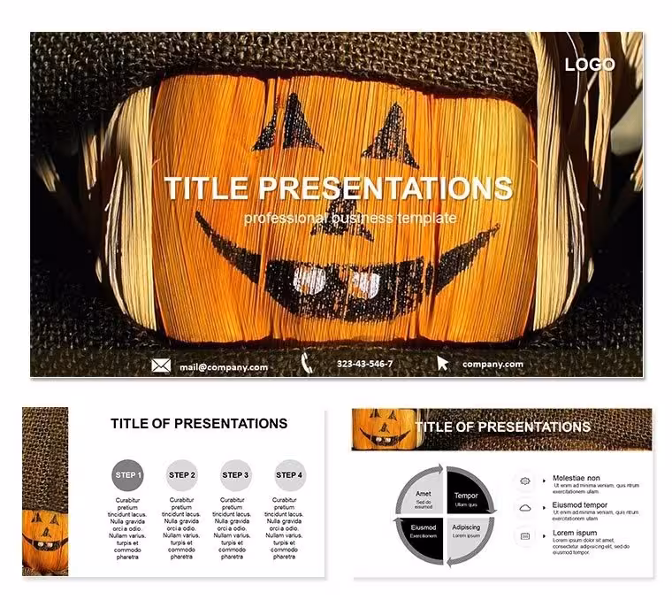 Free Pumpkin Smiles Keynote Template: Grinning Gourds for Ghoulish Glee