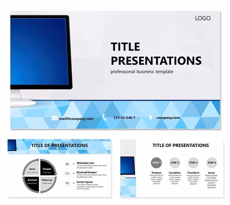 Monitor Online Store PowerPoint Template: Track Retail Real-Time