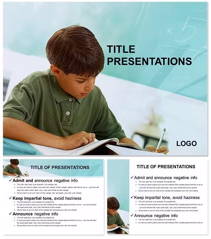 Child Attend School PowerPoint Template
