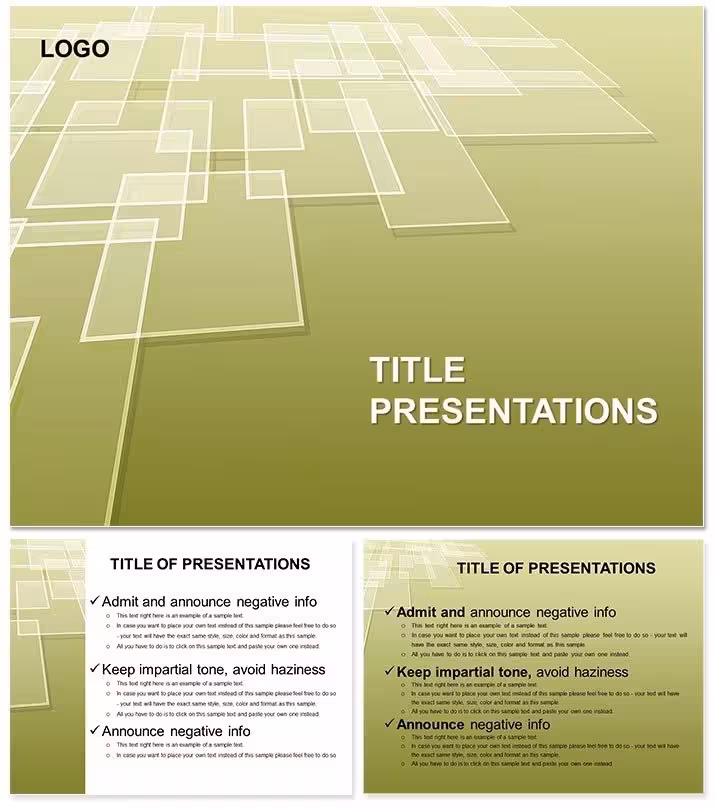 Green Tile Keynote Template: Versatile Neutrals