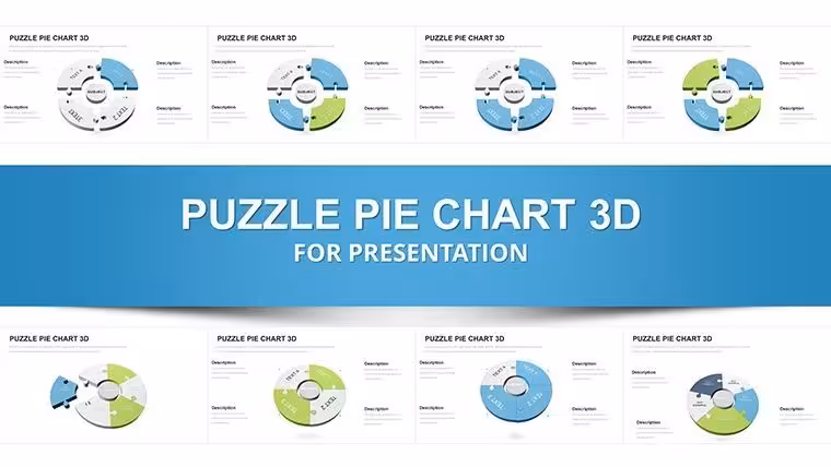 3D Puzzle Pie Charts for Keynote