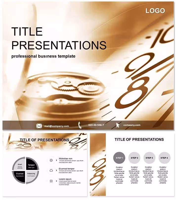 Clock Mechanisms PowerPoint Template for Time Mastery