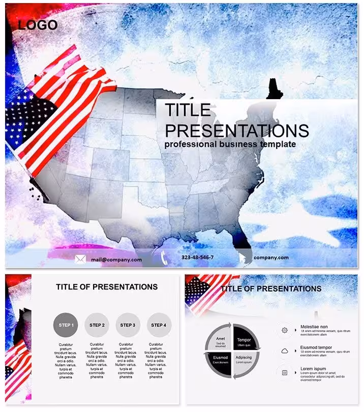 USA Flag Territory Keynote Template