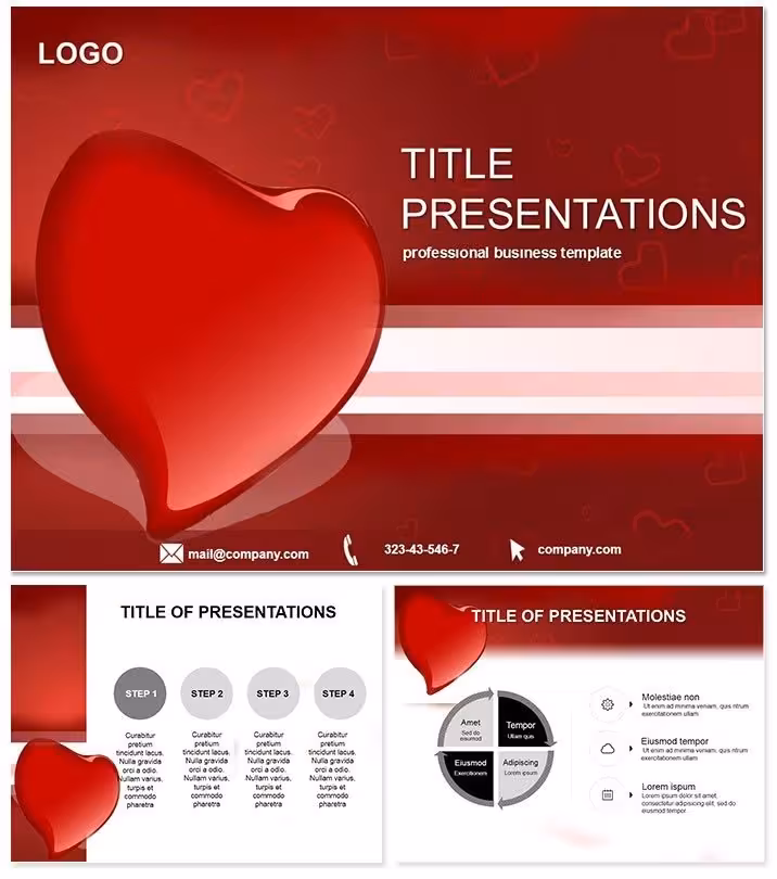 Valentine Heart of Love Keynote Template Slides