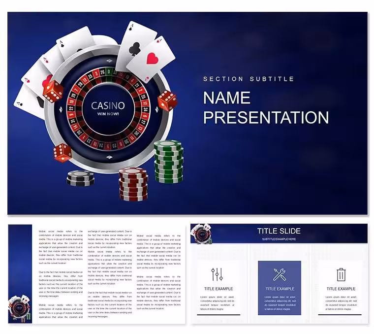 "Online Casino Keynote Template: Bring the Thrill of Slots, Blackjack, and Roulette to Your Slides"