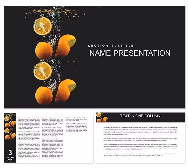 Orange Slices in Water Keynote templates