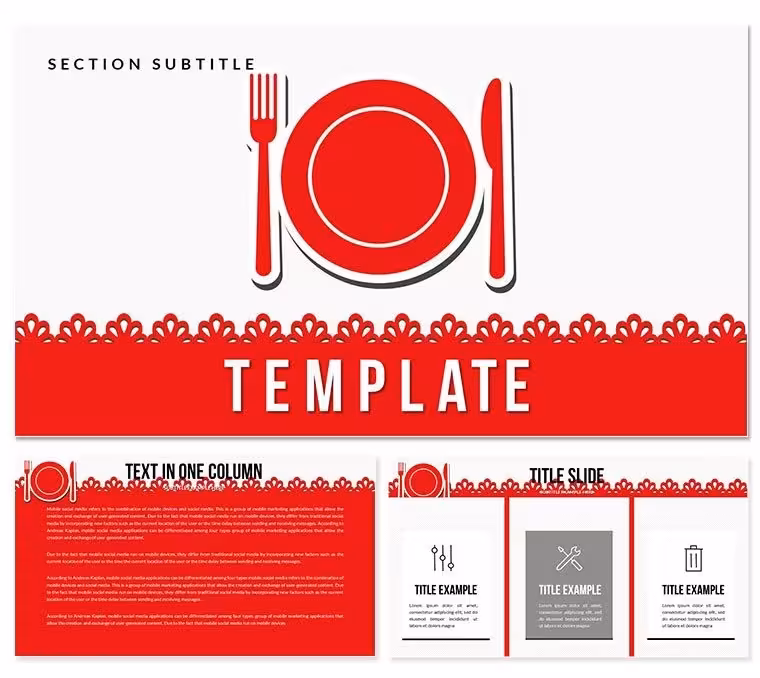 Culinary Recipes from Chefs Restaurants Keynote templates