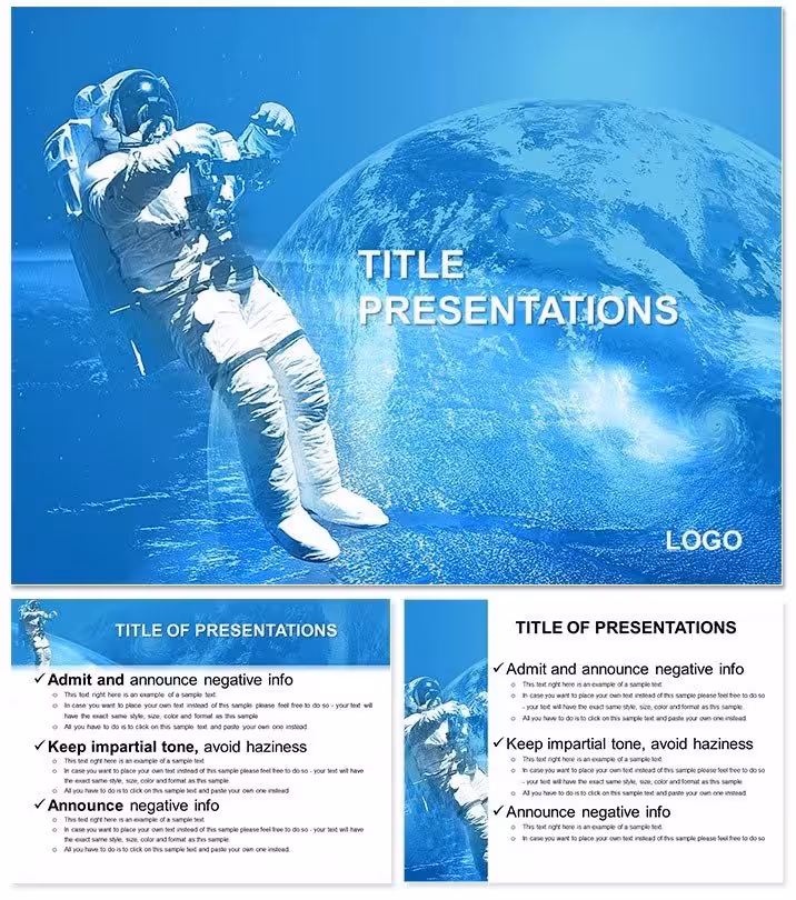 Flying in Space PowerPoint Template