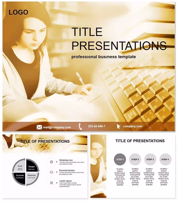 Girl Reading Book PPT Template for Educators