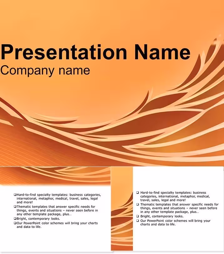 Stylish Orange Ornament PowerPoint Template