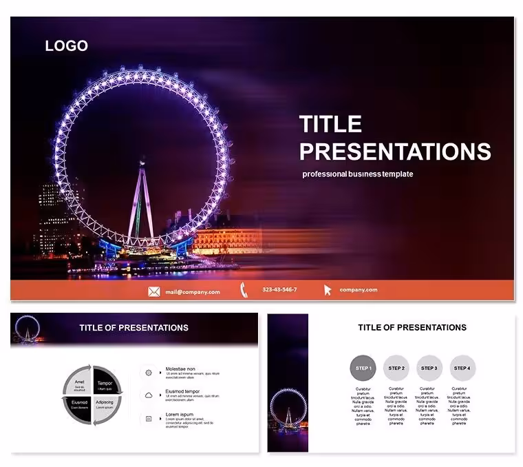 Ferris Wheel PowerPoint Template for Tourism