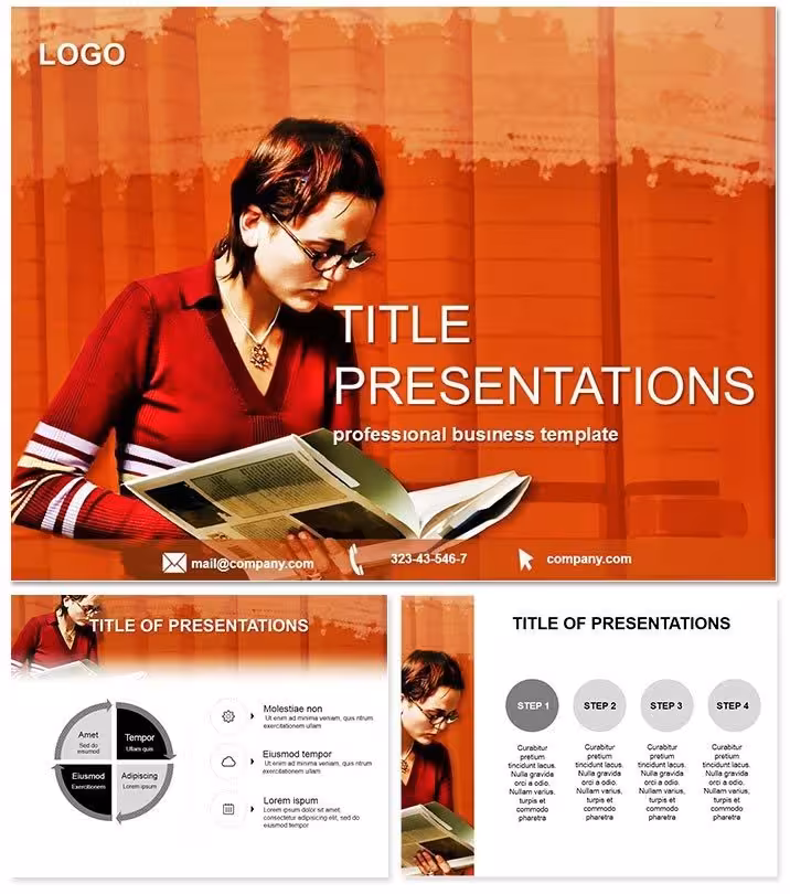 Public Library PowerPoint Template Presentation