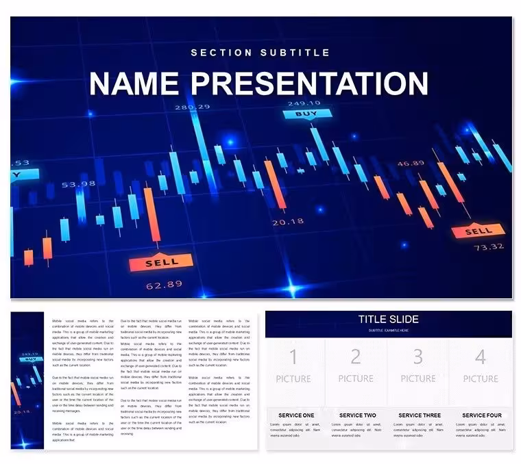 Trend Line Graphs Keynote Template for Finance