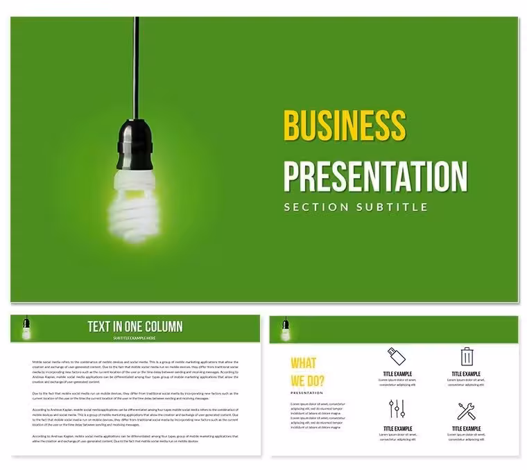 Fluorescent Lamp Keynote templates - Themes