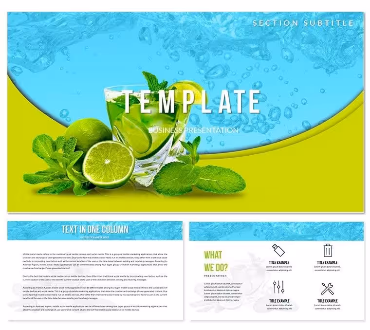 Cool Drink Keynote Template - Editable KEY Instant Download