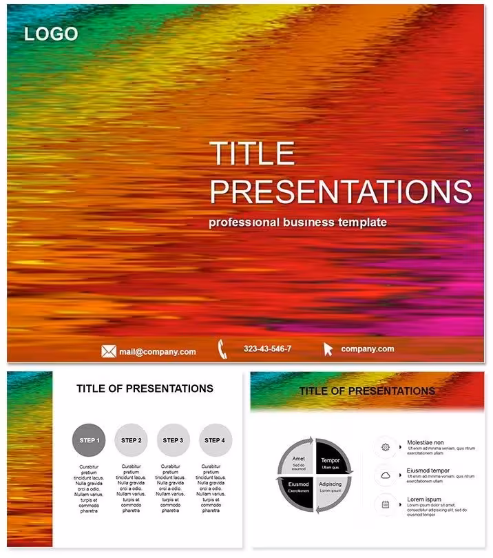 Dynamic Color Waves Keynote Template: Transform Pros and Cons into Visual Masterpieces