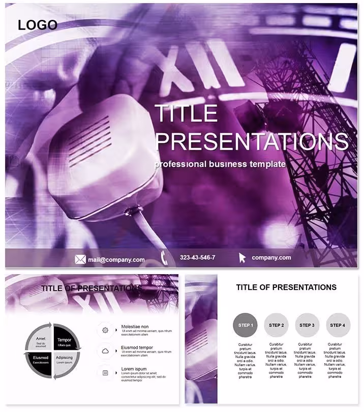 Seamless Telephone Station PowerPoint Template