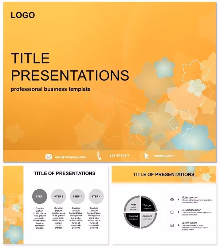 Elegant Flowers Vector Keynote Template