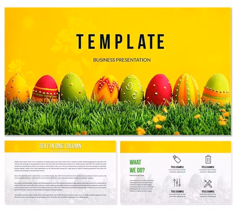 Paint Easter Eggs Keynote templates - Themes