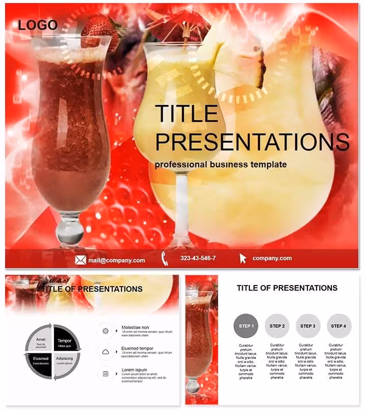 Healthy Cocktail PowerPoint Template for Engaging Wellness Presentations