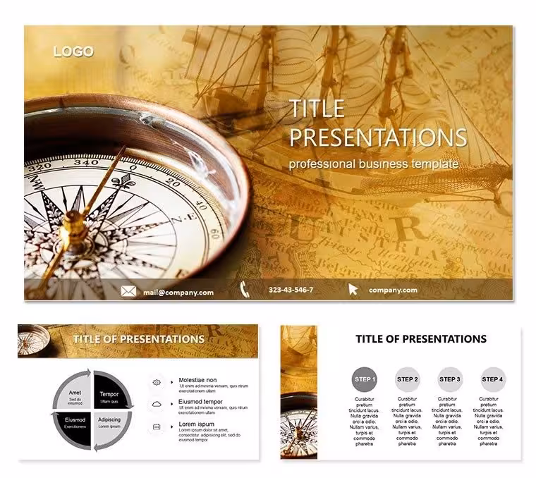 Compass Travel PowerPoint Template: Chart Your Course