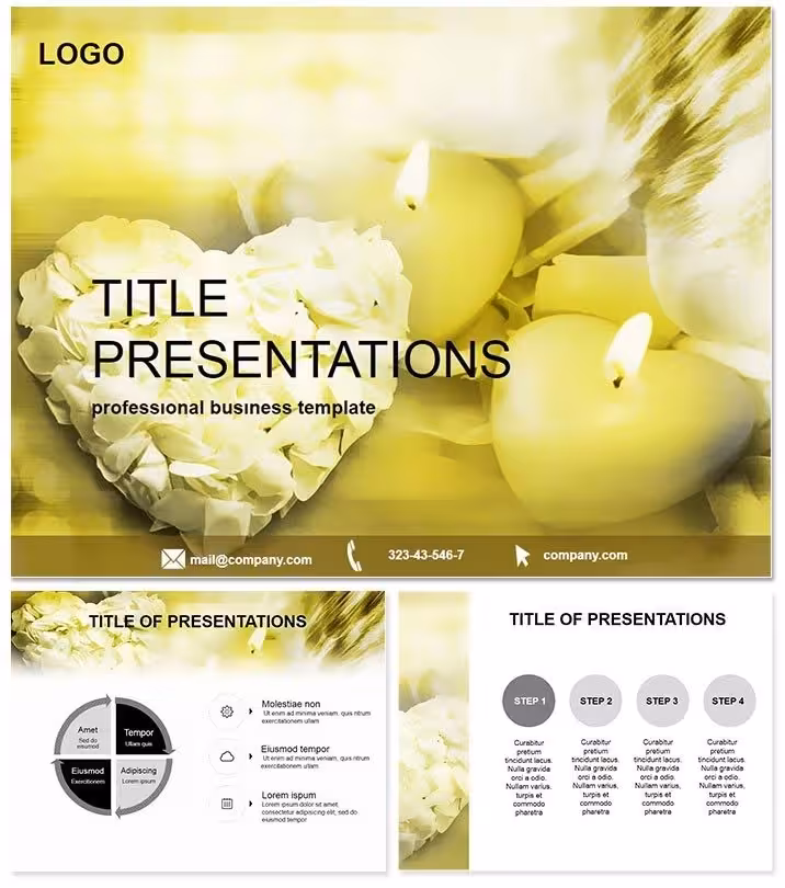 Heart Flower Petals PowerPoint Template: Blossom Your Story