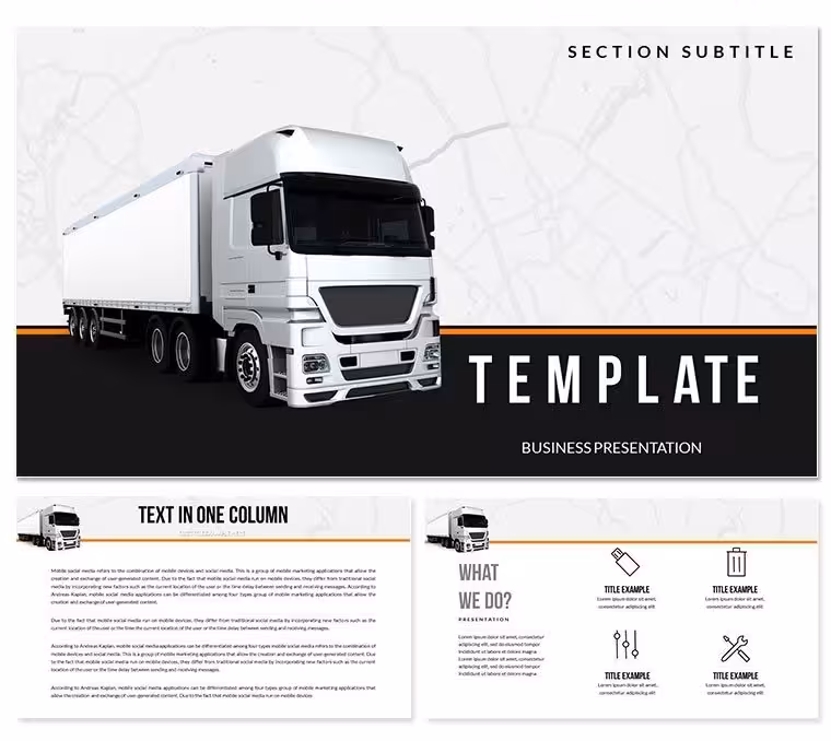 Truck Delivery Services Keynote Template: Presentation