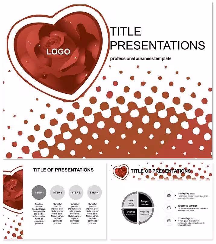 Romantic Rose Heart Keynote Theme Design