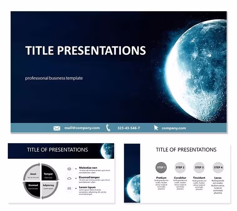 Moon-Themed PowerPoint Template for Astronomy