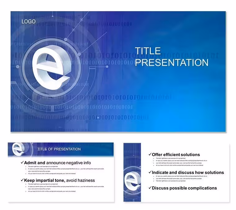 3D Internet PowerPoint Template Presentation