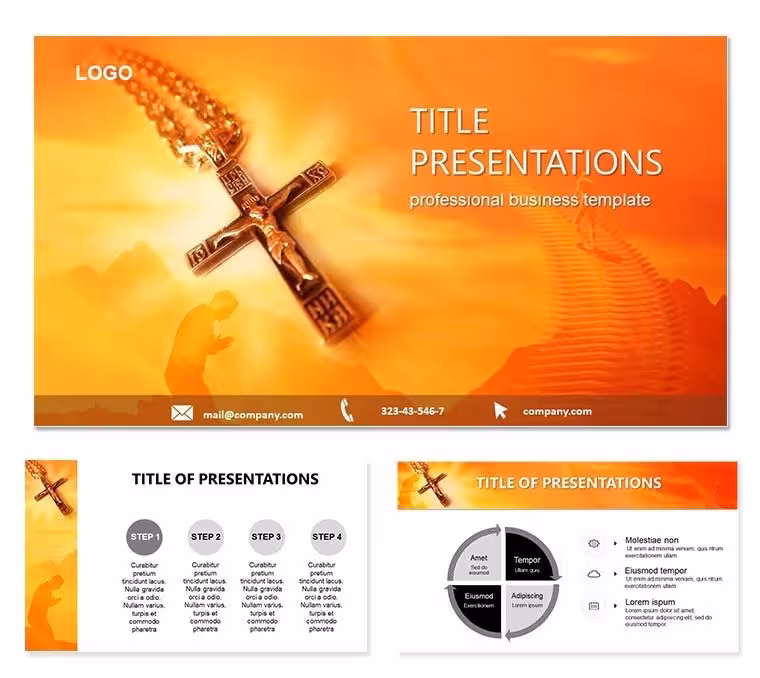 Religion Cross Keynote Template: Symbols of Eternal Unity