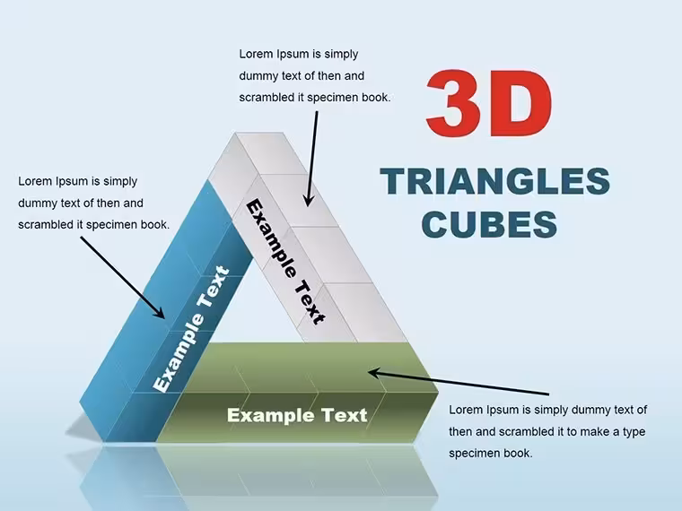 3D Triangles and Cubes Keynote Charts: Elevate Data to New Dimensions