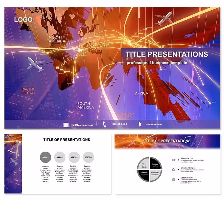 3D Map Flights Keynote Template Essentials