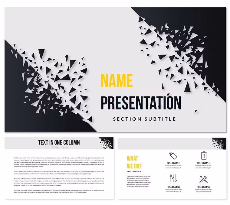 Black Background Abstraction Keynote Themes and Diagrams Template