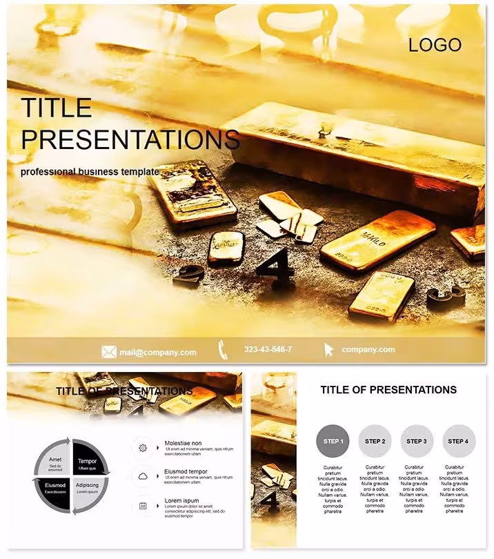 Gold Reserves Business PowerPoint Template: Mine Valuable Insights