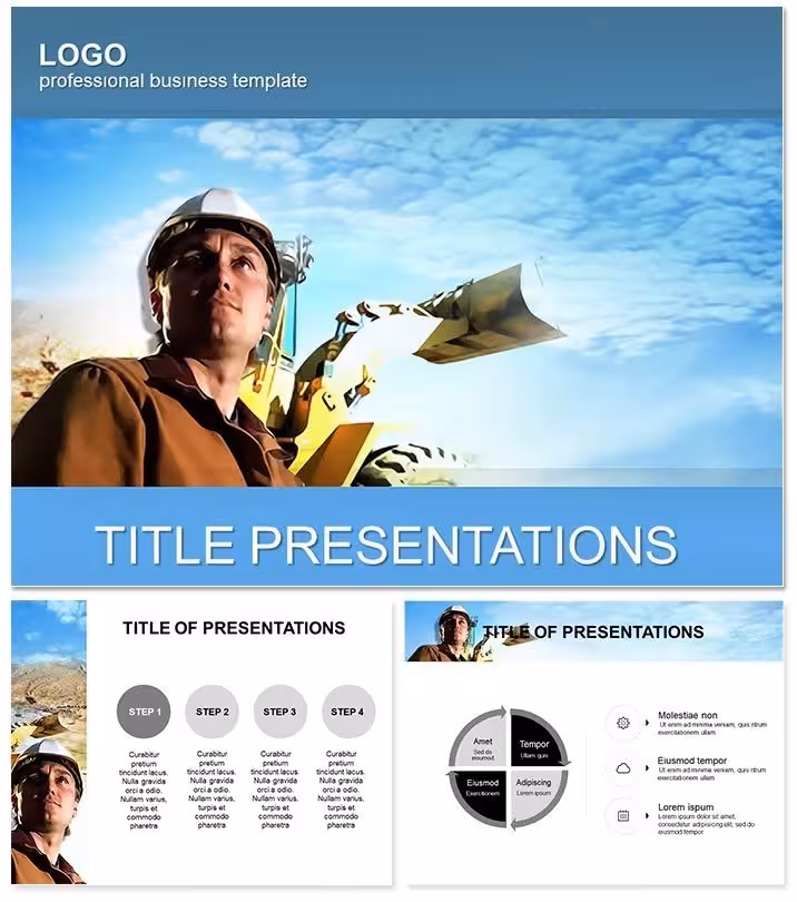 Robust Worker Excavator Keynote for Construction