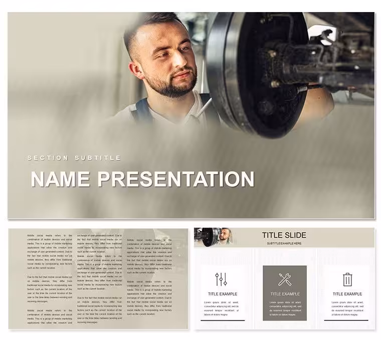 Auto Diagnostic and Repair Keynote Template: Gear Up for Impactful Pitches