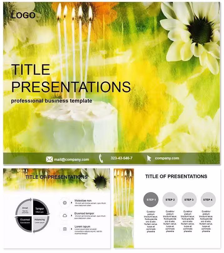 Delightful Cake for Birthday PowerPoint Template