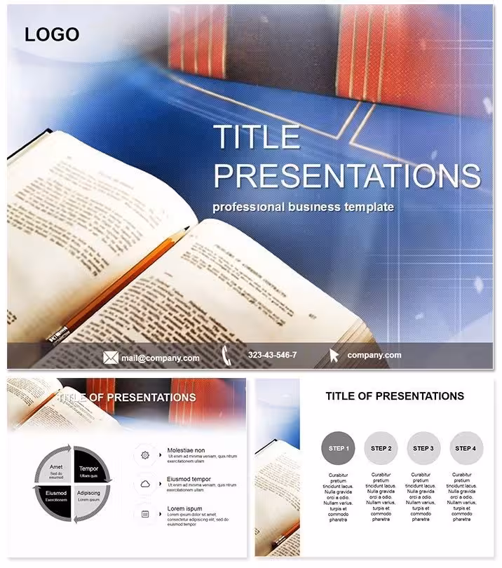 New Books PowerPoint Template for Libraries