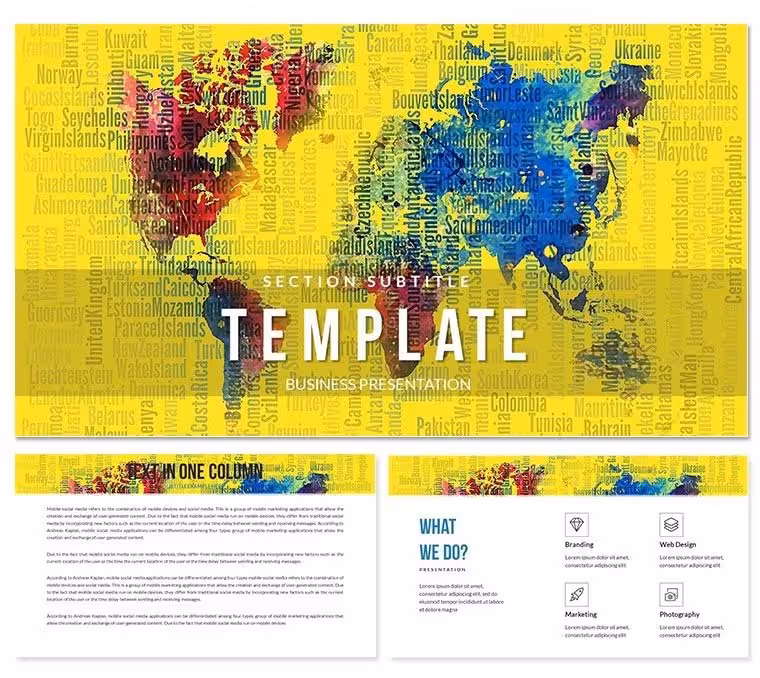 Abstract World Map Keynote Template