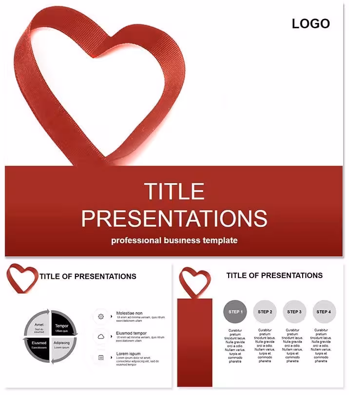Ribbon Heart PowerPoint Template