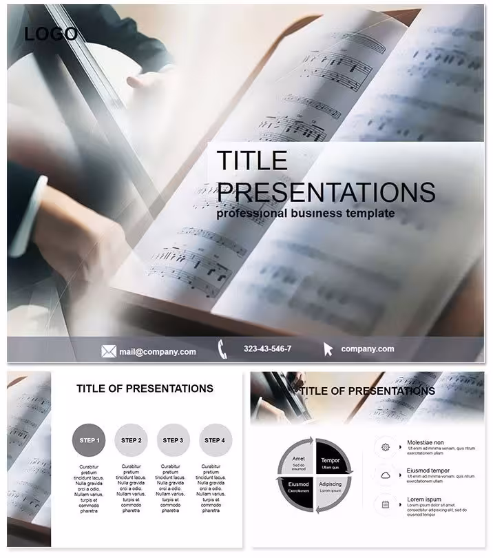 Musical Notes Keynote Template - Creative Music Presentation Slides | Instant Download