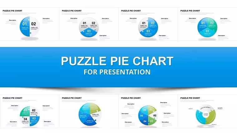 Fully Editable Puzzle Pie Charts Keynote Template - 33 Dynamic Slides