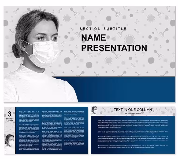 Medical Face Masks with Virus Keynote Template