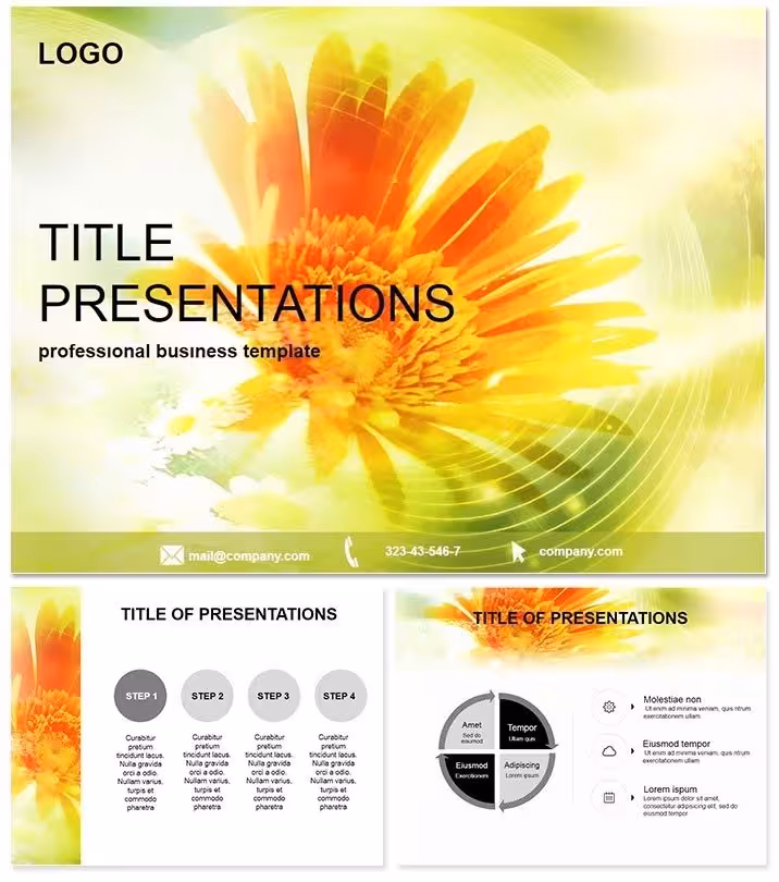 Vibrant Yellow Flower Keynote Theme